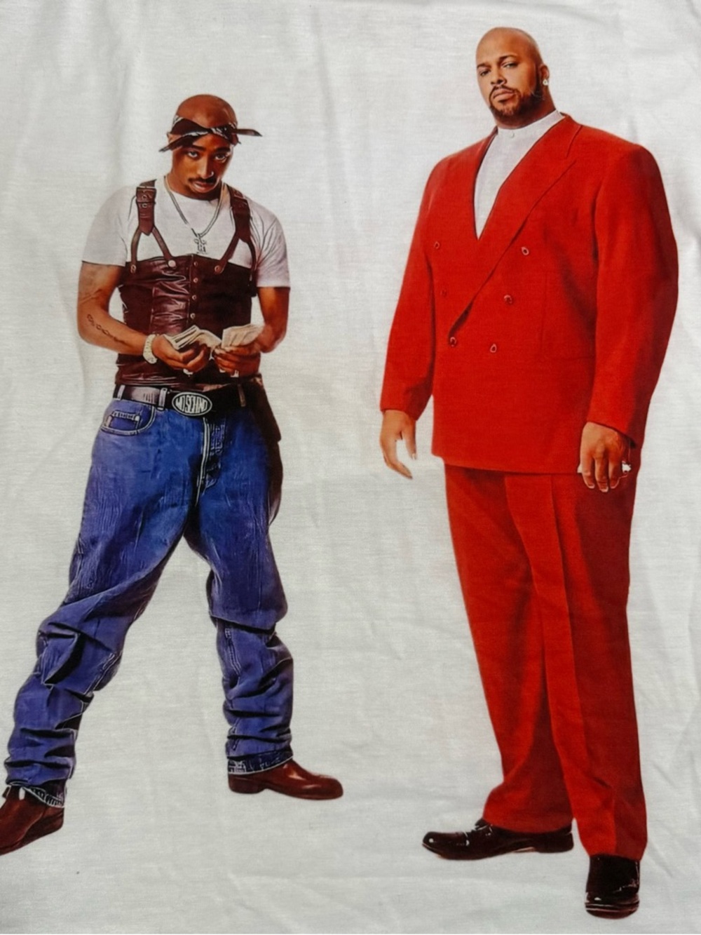 White 2pac & Suge Knight “You Ain’t Never Had A Friend Like Me” Graphic T-Shirt - Picture 2 of 3